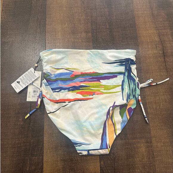 NWT CALIA Women's High Waisted Ruched Side Tie Swim Bottoms Size Medium - Picture 5 of 7